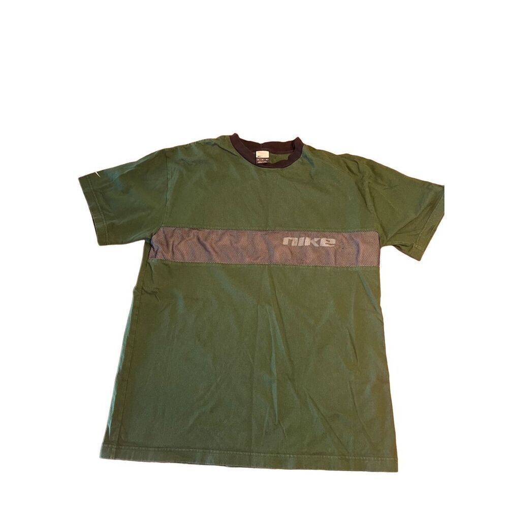 Vintage Nike Tee Mesh Overlay Green XL Gray Tag